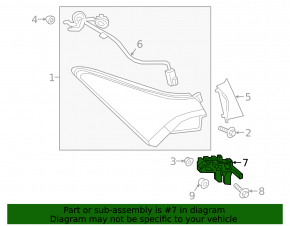 Rear bumper-light mount left Toyota Avalon 19-22