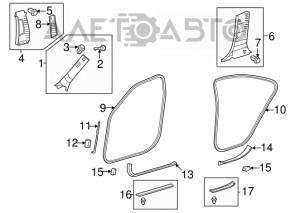 Left front pillar trim for Lexus ES350 07-09 beige