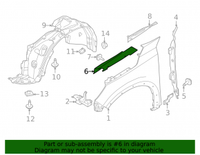 Left hood-wing seal Infiniti QX60 22-24