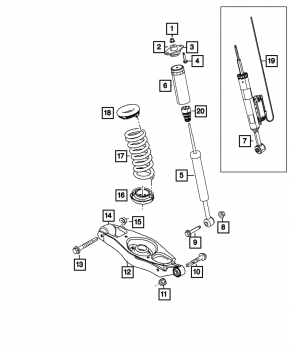 Shock absorber rear left Dodge Charger 11- rwd