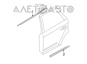 Door-glass molding, central rear right, Nissan Murano z50 03-07