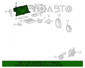 Toyota Highlander 14-16 Radio Tape Recorder Small Display