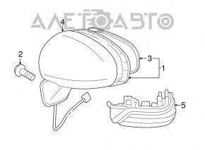 Left side mirror assembly for Toyota Prius 30 10-14 3-pin