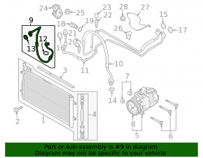 Air conditioning tube condenser-compressor Audi Q3 8U 15-18
