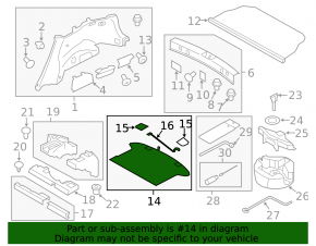 Trunk floor Subaru Impreza WRX GH 10-14 5d black