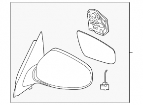 Right side mirror complete Infiniti JX35 QX60 13-15 prerest