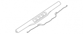 Right front panel trim for Mercedes W167 GLE 350 450 20-23, glossy, dark wood finish, with backlighting