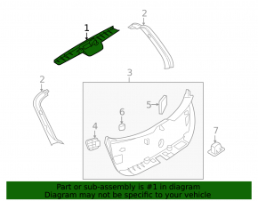 Upper trunk door trim Mazda3 03-08 HB