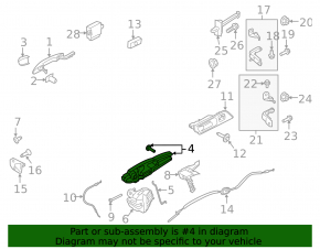 Ford Mustang mk6 15 front left door handle mechanism - keyless