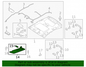 Left visor Mazda 6 18-21 without sunroof, beige, with backlight