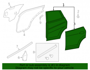 Door assembly rear right Nissan Rogue Sport 17-22