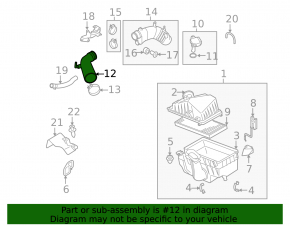 Short engine air duct for Mazda3 MPS 09-13