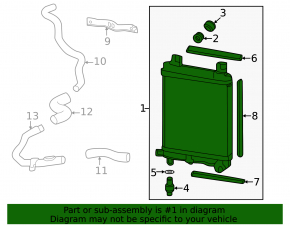 Additional right cooling radiator Acura MDX 22-26 3.0 Type S