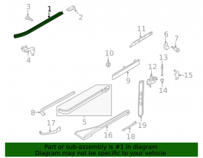 Hinge slide upper rear left Ford Transit Connect MK2 13-25