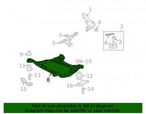 Front subframe Toyota Highlander 08-13 hybrid