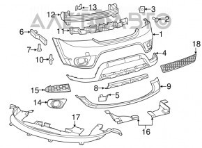 Front bumper mount right Dodge Journey 11 - broken mount