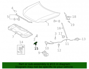 Lexus RX350 RX450h Hood Latch Hook 10-15