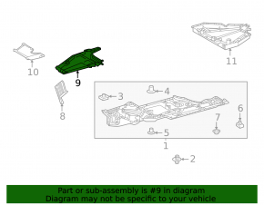Rear right underbody protection for Toyota Rav4 19-25 hybrid