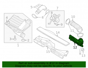 Air intake rear part Audi A3 8V 16-18 e-tron