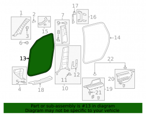 Front right door seal for Toyota Sequoia 2016