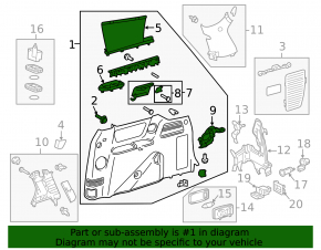 Arch trim right Toyota Sienna 11-14 gray without curtain
