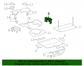 Trunk tray rear right Lexus NX300 NX300h 18-21