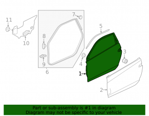 Bare front left door Honda CRZ 11-16