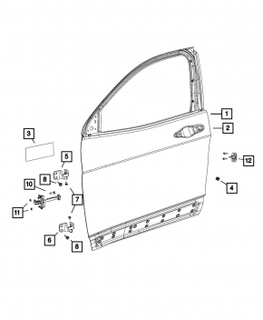 Door hinge upper rear left Jeep Compass 17-