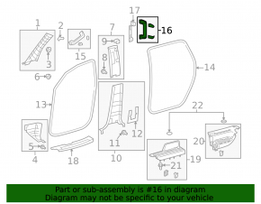 Left center pillar handle Toyota Sequoia 08-16 ser