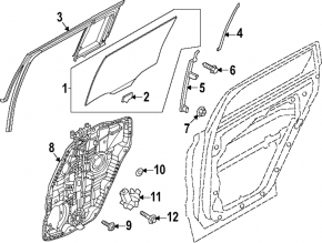 Rear left window lift mechanism for Hyundai Santa Fe 24-26