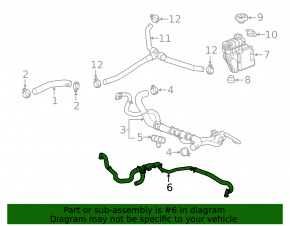 Cooling pipe for additional radiator Chevrolet Camaro 16-23 6.2