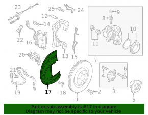 Front left brake disc cover Audi A4 B9 17- dented