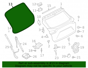 Rubber seal for the trunk door of the Infiniti QX50 19-25