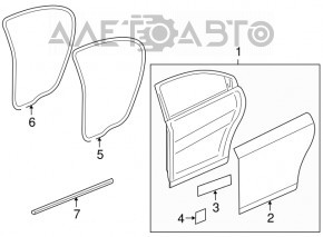 Door bare rear right Chevrolet Cruze 11-15