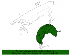 Front left fender liner for Porsche Taycan 20-26