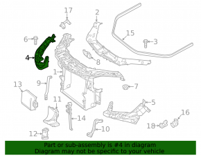 Right front bumper bracket for Mercedes W166 ML 12-15 under headlight