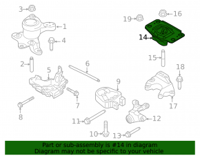 Left engine mount for Ford Fusion mk5 13-14 1.5T, 1.6T, 2.0T, 2.5