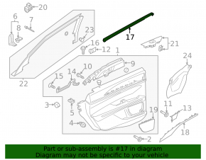 Glass seal inside rear left door Lincoln MKZ 13-20