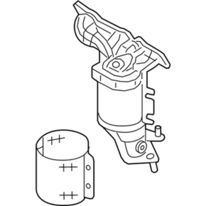 Lincoln MKX 16-18 3.7L Front Exhaust Manifold with Catalytic Converter