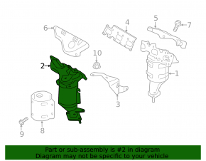 Lincoln MKX 16-18 3.7L Front Exhaust Manifold with Catalytic Converter