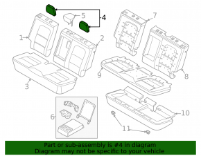 Front left headrest for Ford Bronco Sport 2021-2025, black and dark gray leather combination