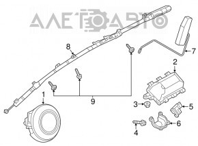 Airbag side curtain right Mazda CX-9 16-