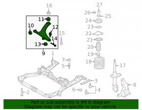 Lower front left control arm Subaru Outback 10-14