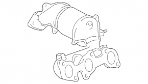 Rear exhaust manifold with catalytic converter for Lexus RX300 RX330 04-06, with lambda sensor