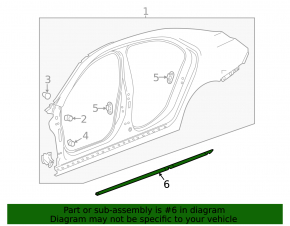 Door seal on the threshold left Chevrolet Malibu 13-15