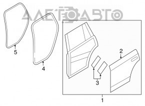 Door bare rear right Volvo XC90 16-26 black 717, butts