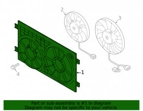 Diffuser radiator shroud bare VW Atlas 18- 2.0T, 3.6