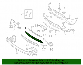 Front bumper grille lower BMW X5 E70 11-13 rest, broken honeycombs