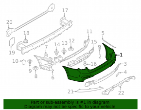 Rear bumper assembly for BMW 5 G30 17-23