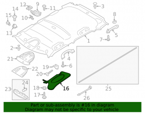 Right visor Mini Cooper Countryman R60 10-16 black, without hook